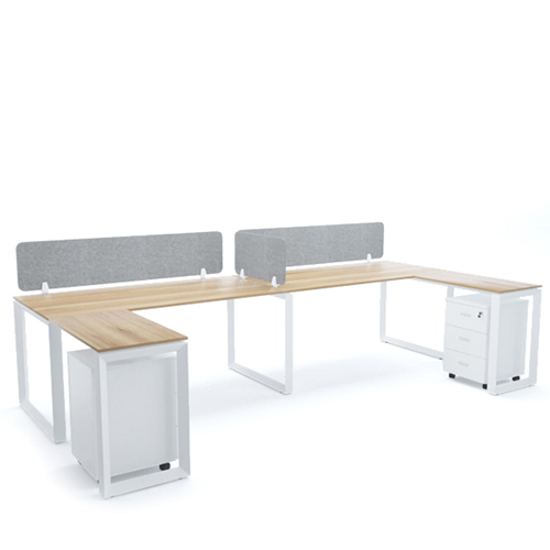 Diamond Workstation Cluster Of 2 In Line C Shape